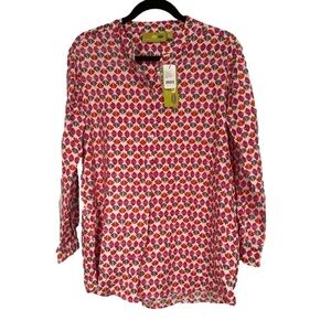 NWT ROCK PAPER SCISSORS Size S Callie Pink Henley Button Down Tunic